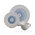 Heißer Verkauf Luxusprägung 18 stücke Keramik Porzellan Geschirr